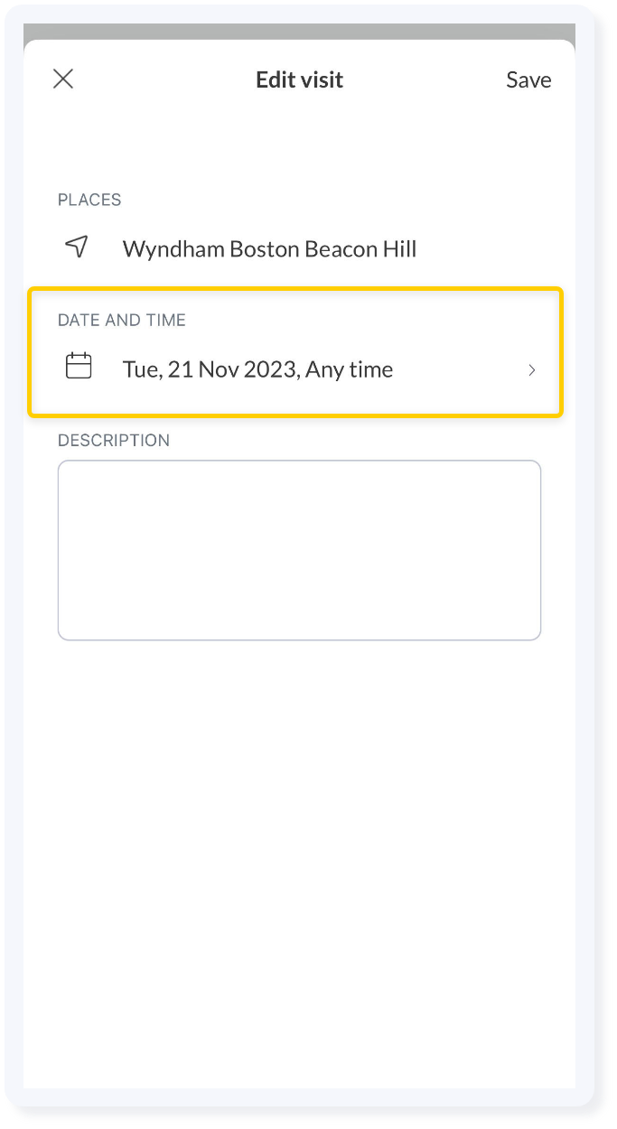How to update/change the date and time of an existing schedule using